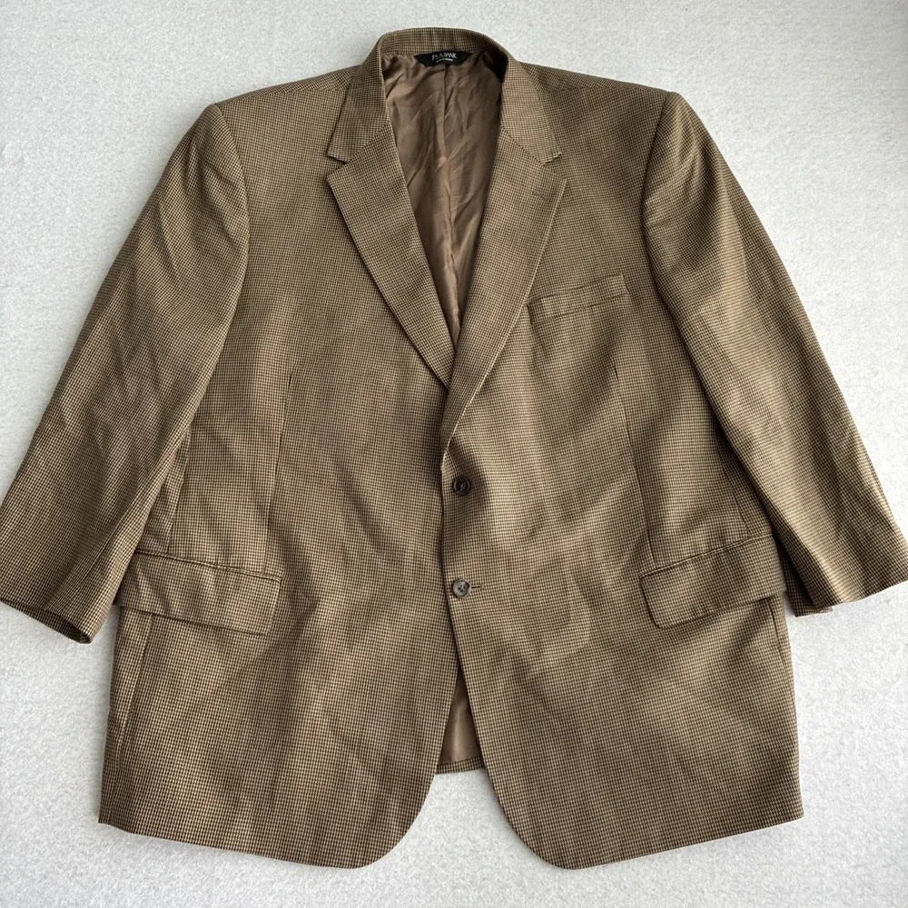 Jos. A Bank Men's Brown Houndstooth Wool Blazer 52R Sport Coat Suit Jacket